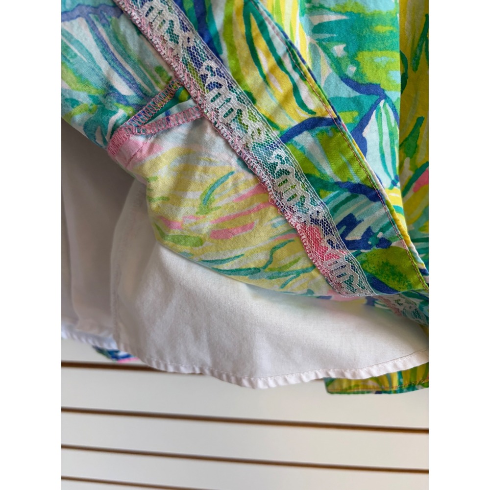 Lilly Pulitzer little kinley pink Green Tropical Palm Lace Halter Dress Size 6 - Picture 5 of 6